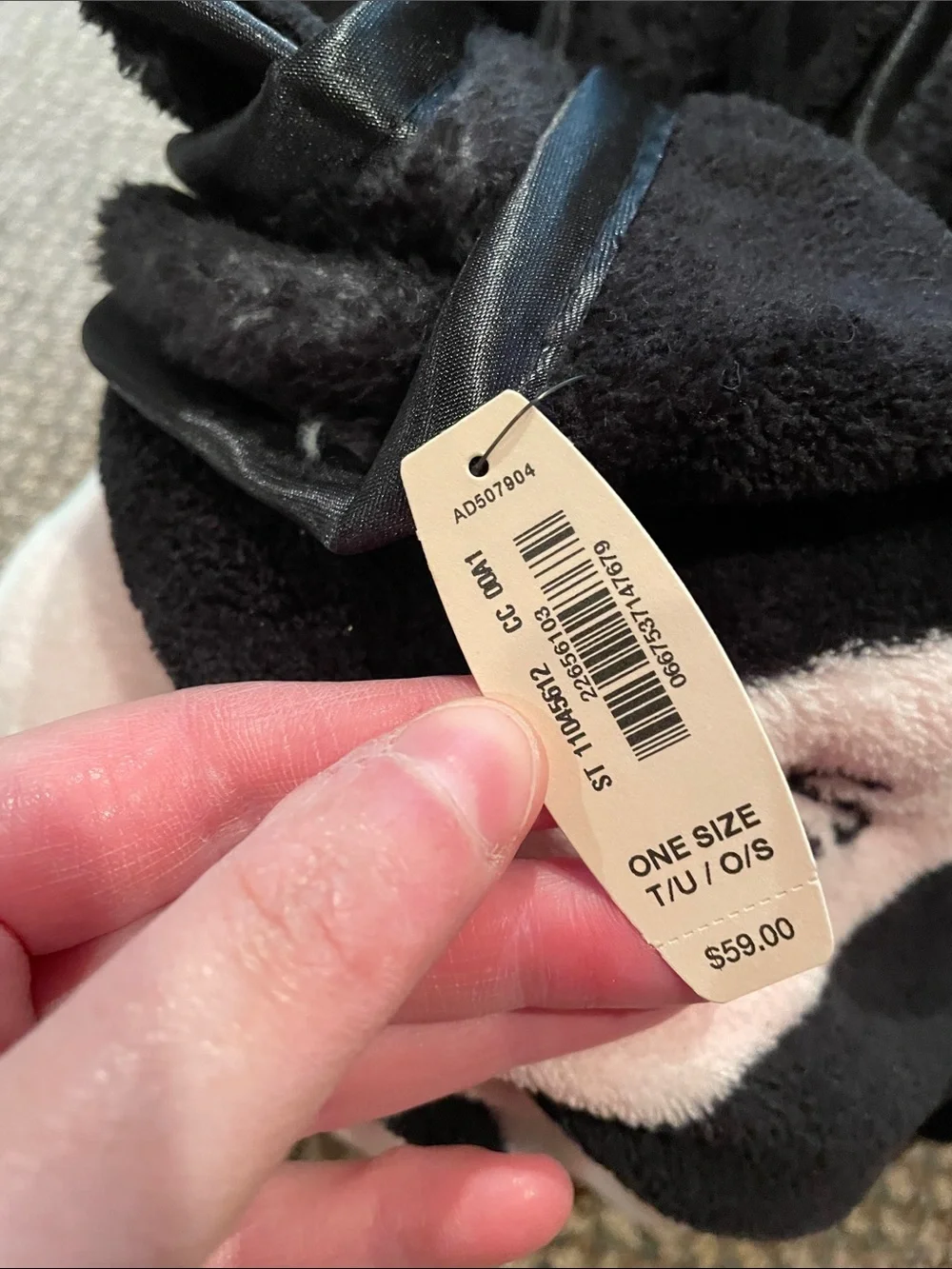 Victoria's Secret Striped Plush Throw - Pink, Black & White
